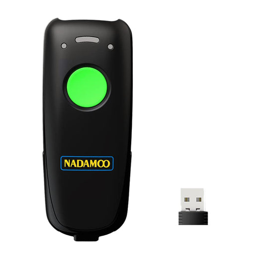 NADAMOO Wireless Barcode Scanner Compatible with Bluetooth Function, 2.4G Wireless & Wired 3-in-1 Bar Code Scanner Portable USB CCD Reader, Work with Tablet iPhone iPad Android Windows Mac OS-Green