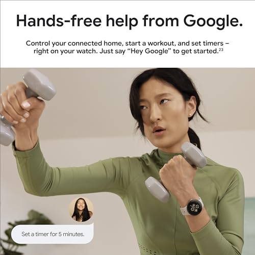 Google Pixel Watch 2 with the Best of Fitbit and Google - Heart Rate Tracking, Stress Management, Safety Features - Android Smartwatch - Polished Silver Aluminum Case - Bay Active Band - LTE