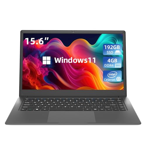 Exilapsire 15.6 inch Laptop Computer,Quad-Core Intel Celeron N3450, 4GB RAM and 192GB SSD,Windows 11 Laptop Computers with FHD IPS, Slim and Lightweight Notebook,Work and Students laptops,Gray,WPS