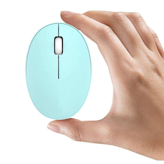 TENMOS Mini Rechargeable Wireless Mouse, 2.4GHz Optical Travel Mouse Silent Wireless Computer Mice with USB Receiver, Auto Sleeping, 3 Buttons, 1000 DPI for Laptop, PC, Computer (Green)