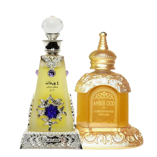 RASASI Xtra Value Collection I Arba Wardat and Amber Ood I Gift Collection I Natural, Alcohal Free, Vegan, Attar/Ittar I Perfumes (Xtra Value Collection #1)