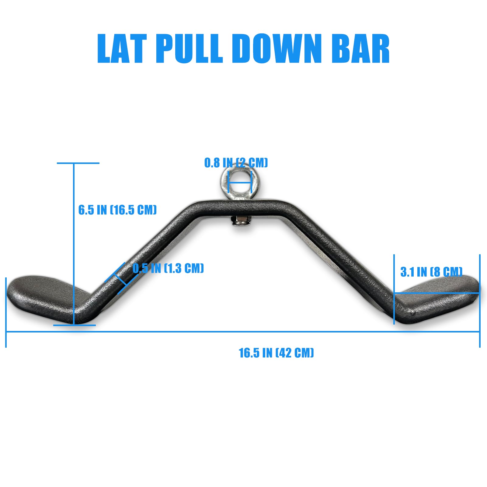 KORIKAHM Cable Machine Attachment Curl LAT Pull Down Bar, LAT Pulldown Tricep Bar Strength Training Workout, Back Cable Attachments Grip for Home Gym (Length 16.5")