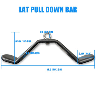 KORIKAHM Cable Machine Attachment Curl LAT Pull Down Bar, LAT Pulldown Tricep Bar Strength Training Workout, Back Cable Attachments Grip for Home Gym (Length 16.5