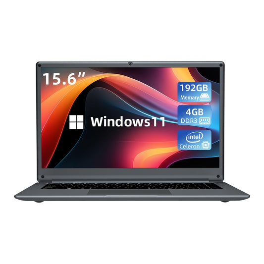 Morostron Laptop 4GB DDR4 192GB SSD, 15.6 Inch Windows 11 Laptops Computer with Intel Quad Core Processor, Webcam, USB3.0, WiFi, Bluetooth 4.2, Mini HDMI, Gray