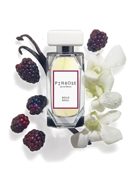 PINROSE Perfumes Bold Soul - Eau de Parfum Fragrance Spray for Women - Clean, Vegan, Cruelty-free, and Hypoallergenic Scent with Essential Oils - Notes of Crushed Blackberry, Tuberose, Vanilla, Cinnamon and Patchouli