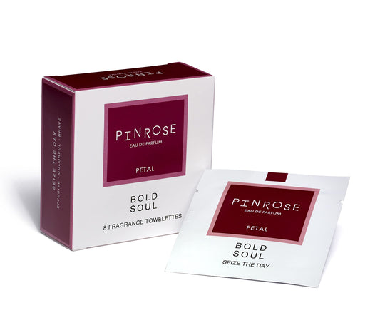 PINROSE Perfumes Bold Soul - Eau de Parfum Petals (Fragrance Towelettes) - Vegan, Cruelty-free, and Hypoallergenic Scent with Essential Oils - Notes of Crushed Blackberry, Tuberose, Vanilla, Cinnamon and Patchouli
