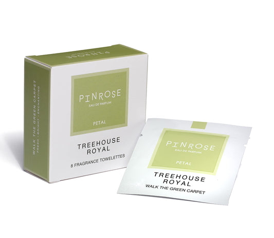 PINROSE Perfumes Treehouse Royal - Eau de Parfum Fragrance Petals (Fragrance Towelettes) - Clean, Vegan, Cruelty-free, and Hypoallergenic Scent with Essential Oils - Notes of notes of Bergamot, Fig