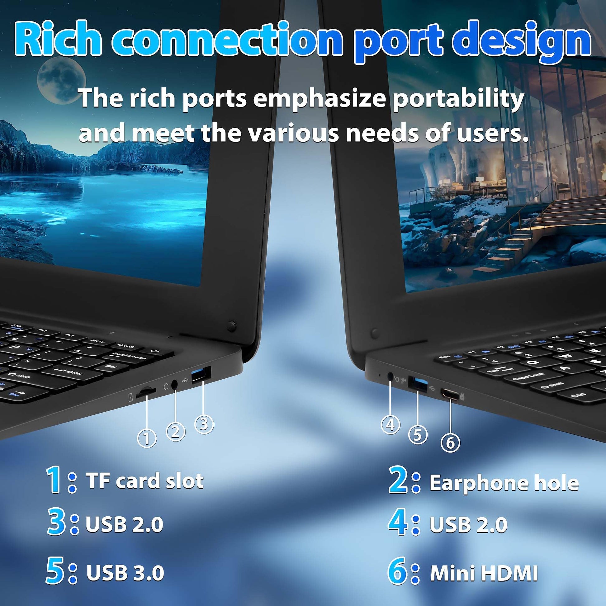 【Win10/Office2019】 10.1'' Compact Mini Laptop/Only 0.8kg / Lightweight and Slim/Mute High-Speed Celeron N3350 CPU, 1280 * 800 IPS, 3GB RAM/64GB ROM,for Beginners, Students, Business and Travel,Black