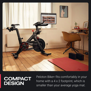 Peloton Bike+ | Indoor Stationary Exercise Bike with 24” HD, Anti-Reflective Rotating Touchscreen