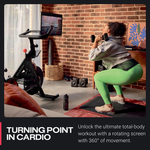 Peloton Bike+ | Indoor Stationary Exercise Bike with 24” HD, Anti-Reflective Rotating Touchscreen