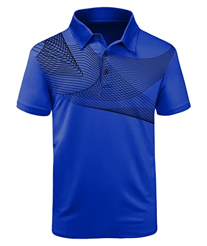 ZITY Golf Polo Shirts for Men Short Sleeve Athletic Tennis T-Shirt 035-BlueBlack L