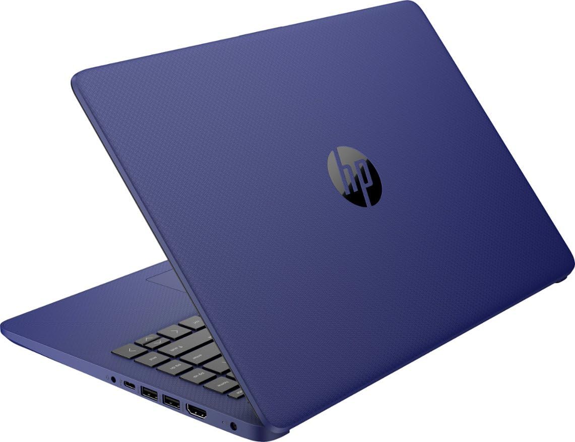 HP Newest 14" Ultral Light Laptop for Students and Business, Intel Quad-Core N4120, 4GB DDR4 RAM, 64GB eMMC, WiFi, Bluetooth, HDMI, Webcam, USB Type-A&C, Windows 11,- Indigo Blue (Renewed)